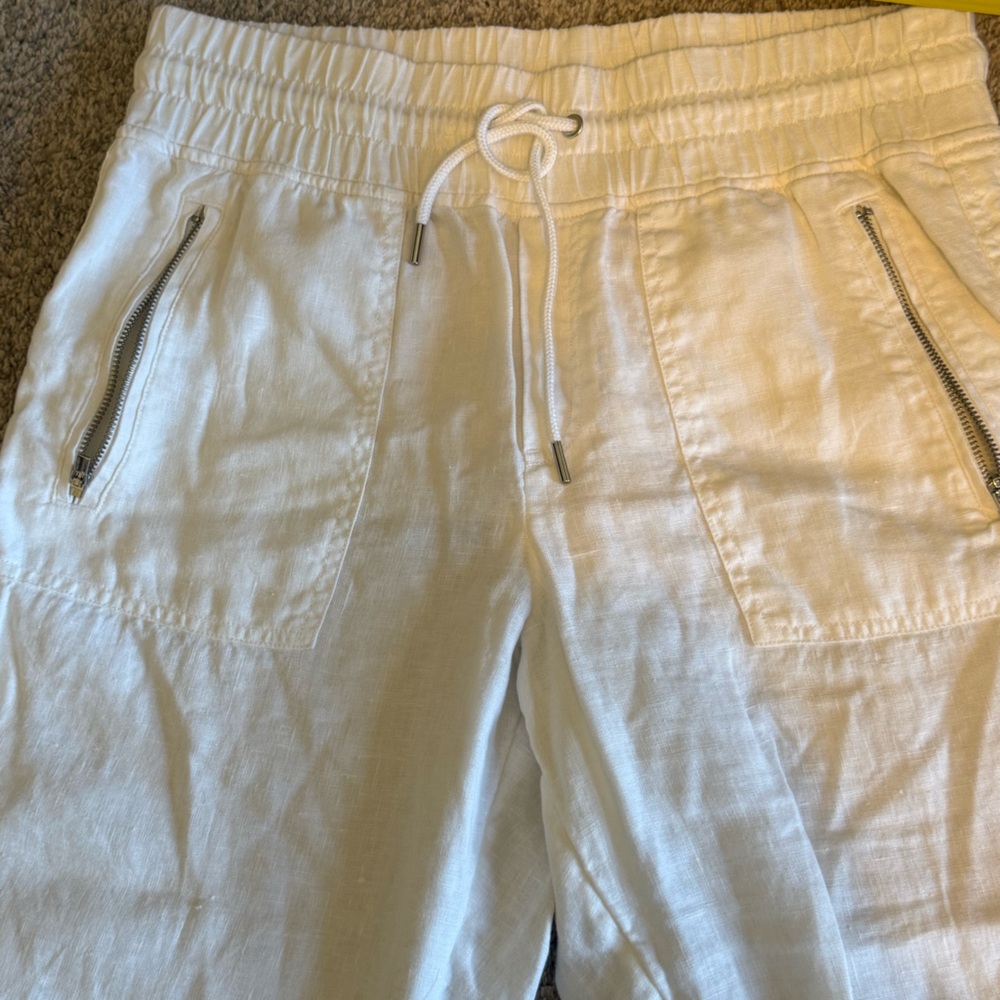 Drawstring Linen-Blend Pants - Picture 6 of 8